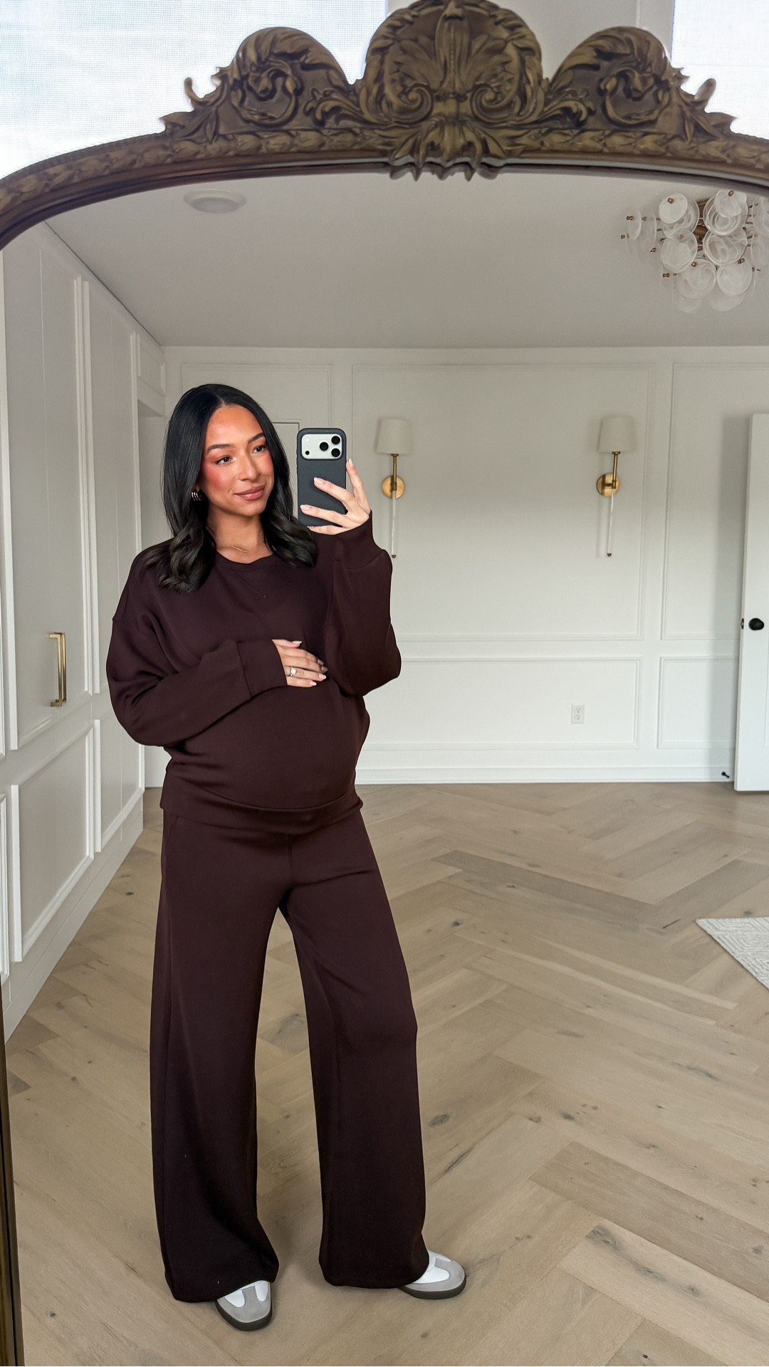 My strange addiction: this material. It’s so lightweight and soft and seriously feels like wearing a cloud. I love these matching sets for travel, lounging, or mixing and matching for running errands and casual activities. I’m usually a S tops, XS Tall pants but I’m wearing a M in tops and M reg in pants for the bump. Use code NENAXSPANX for 15% off your first purchase 

#LTKBump #LTKootd #LTKFindsUnder100