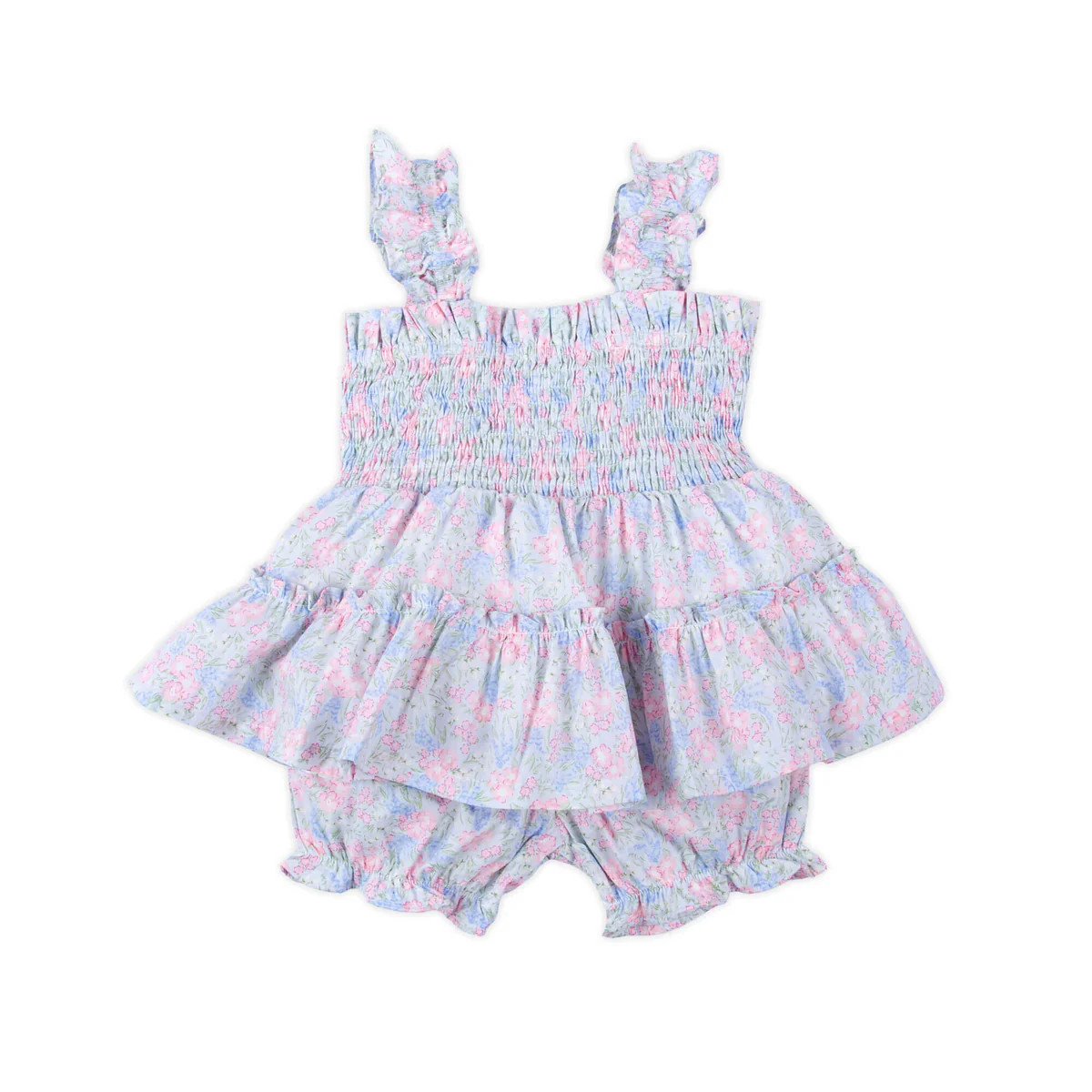 Vintage Garden Blue Smocked Willow Bloomer Set | Classic Whimsy