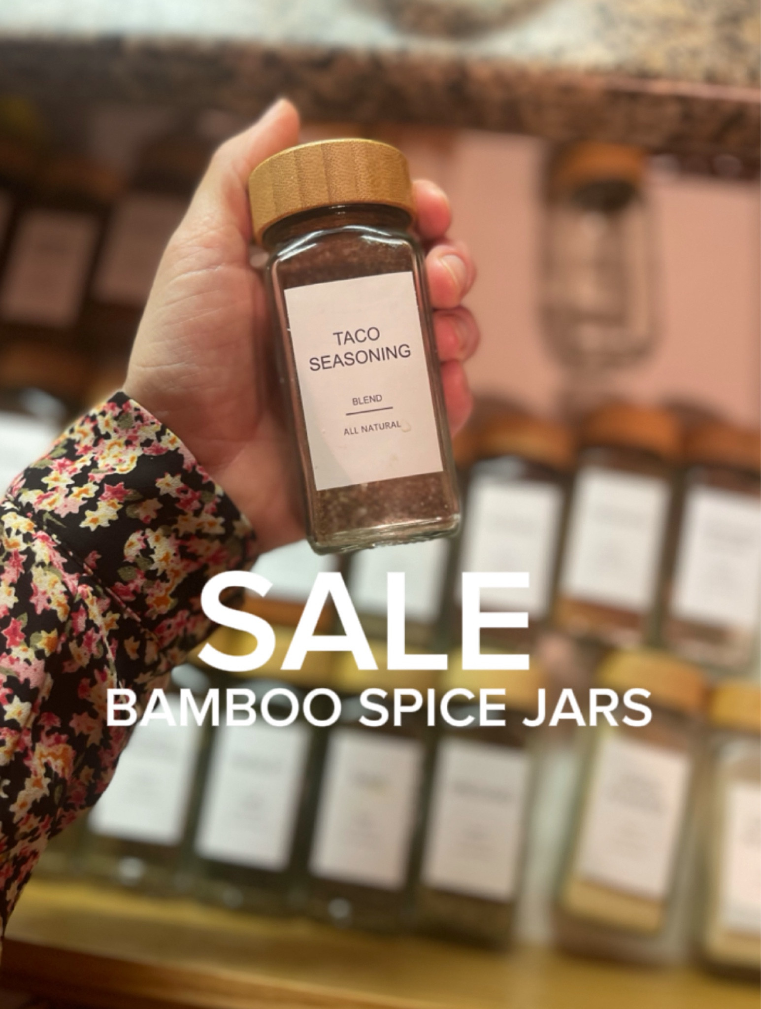 My glass bamboo spice jars are on MAJOR sale!! Plus you can use the extra 5% off coupon! Perfect for organizing your spice drawer. Pretty and practical home finds 

#LTKFindsUnder50 #LTKHome #LTKSaleAlert