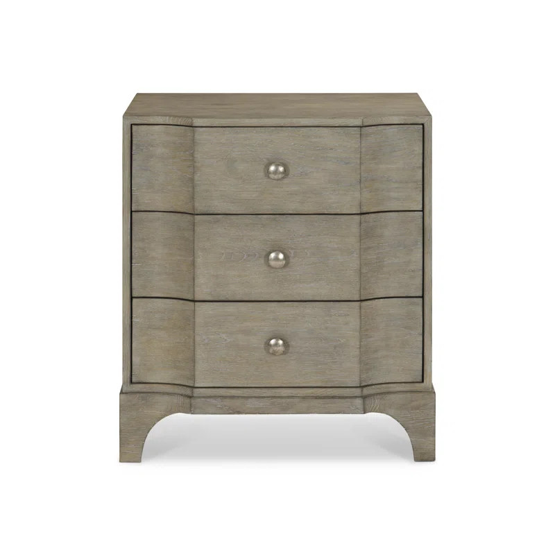 Albion 3 - Drawer Nightstand in Pewter | Wayfair North America