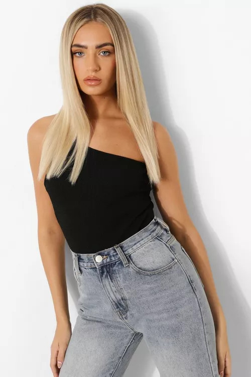 Textured Rib Cut Out Back Bodysuit | Boohoo.com (US & CA)