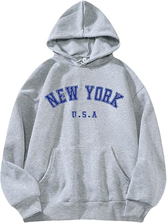 SOLY HUX Women's Letter Graphic Print Hoodie Casual Long Sleeve Drawstring Pocket Pullover Top Sw... | Amazon (US)