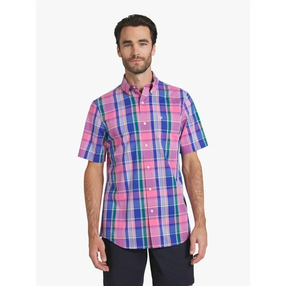 Chaps Men's & Big Men's Short Sleeve Easy Care Stretch Poplin Shirt, Sizes S-3XL | Walmart (US)