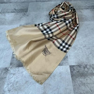 Burberry Silk Scarf Nova Check 49.2in x 13.4in Vintage Made in United Kingdom | eBay US