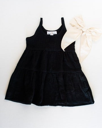 Jessica Layered Sun Dress - Crushed Black | Bailey's Blossoms