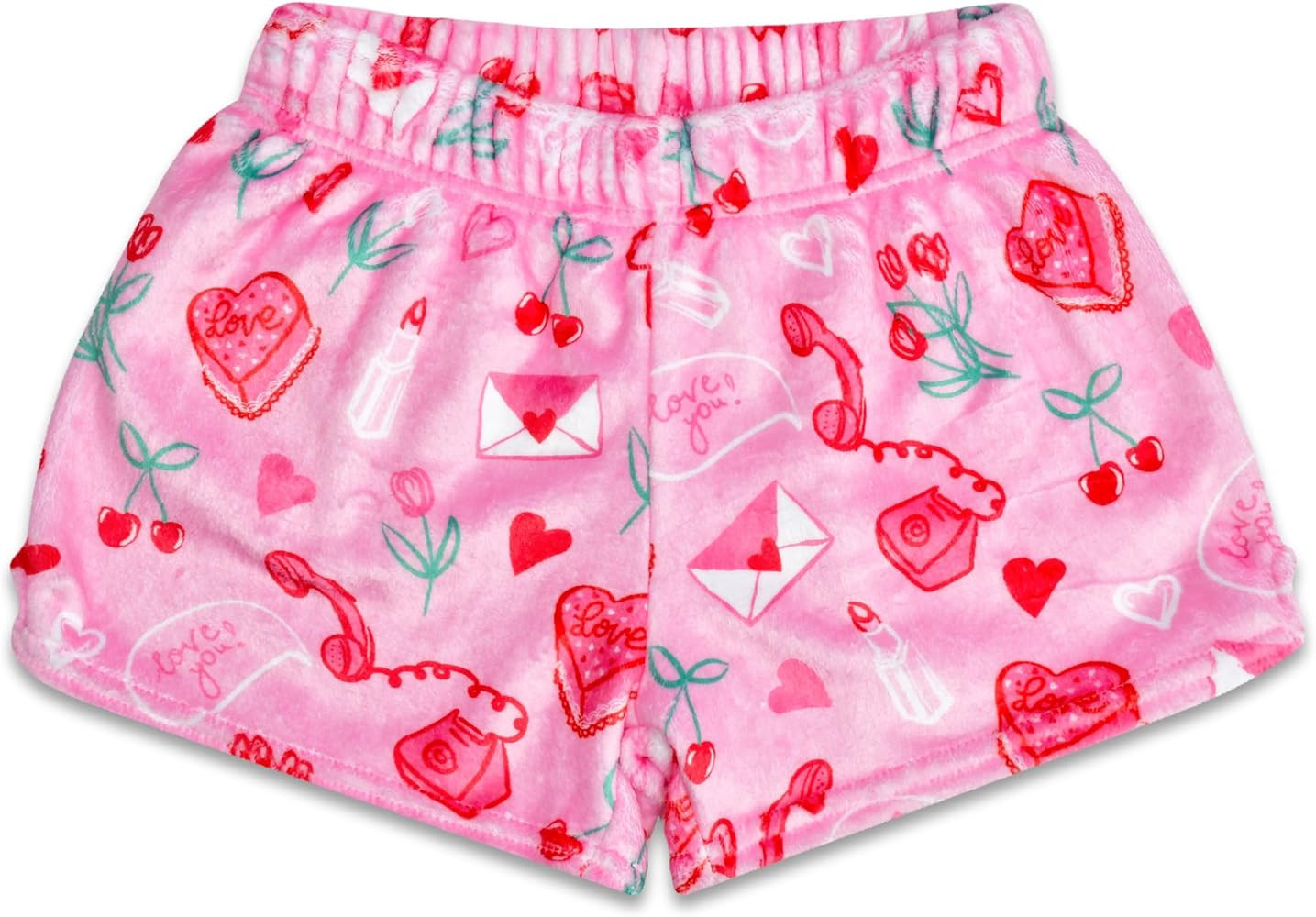 iscream Big Girls Silky Soft Pretty Print Plush Fleece Shorts - Love Fest Collection | Amazon (US)