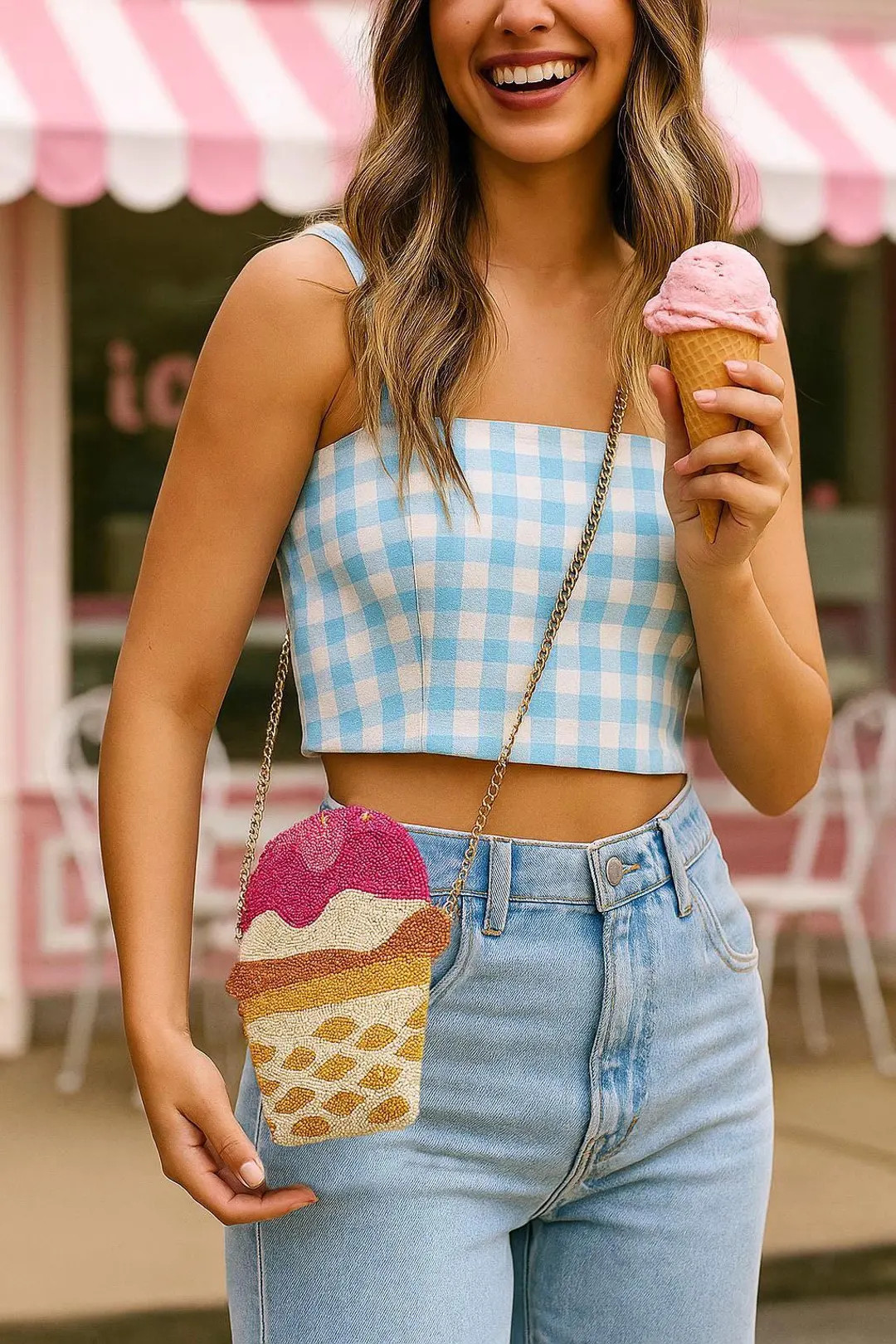 Beaded Ice Cream Cone Purse Bag, Ice Cream Cone Bag, Ice Cream Cross Body Bag, Ice Cream Crossbod... | Etsy (US)