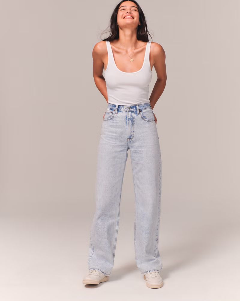 Women's High Rise Loose Jean | Women's Bottoms | Abercrombie.com | Abercrombie & Fitch (US)