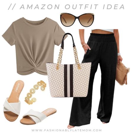 Such a cute basic casual outfit!
Fashionablylatemom 
Montana West Purse and Handbags for Women Chain Shoulder Tote Bag
FMEYOA Women Wide Leg Pants High Waisted Cotton Palazzo Pants Work Long Trousers with Pockets
JINKESI Women's Summer Causal Short Sleeve Blouse Round Neck Crop Tops Twist Front Tee T-Shirt

#LTKstyletip #LTKshoecrush #LTKitbag