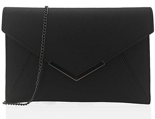 Dexmay Women Envelope Clutch Handbag Medium Saffiano Leather Foldover Clutch Purse | Amazon (US)