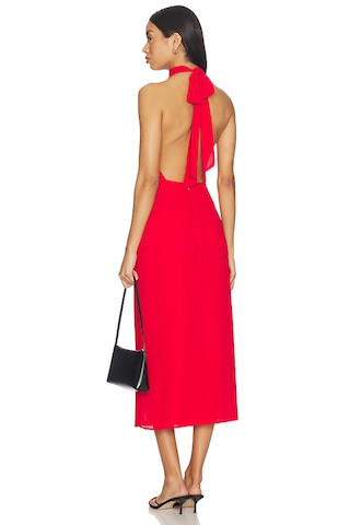 Ria Halter Midi Dress in Cherry Red | Revolve Clothing (Global)