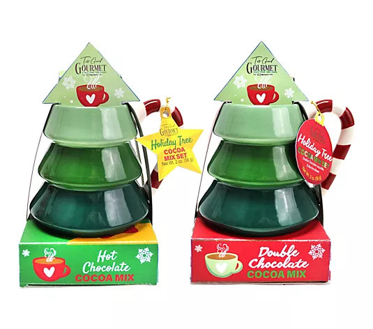 Too Good Gourmet (2) Christmas Tree Mug & Hot Cocoa Gift Set - QVC.com | QVC