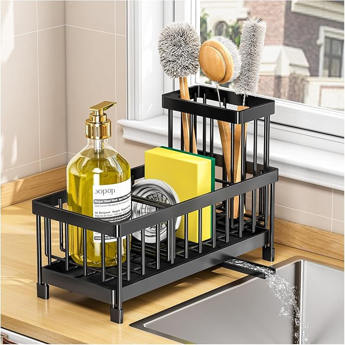 Sponge Holder for Kitchen Sink,Kitchen Sink Organizer Countertop Rustproof 304 Stainless Steel,So... | Amazon (UK)