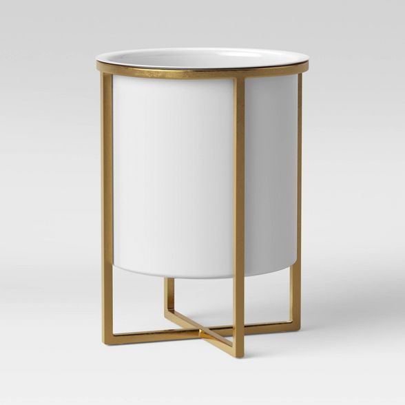 Iron Planter With Brass Stand White - Project 62™ | Target
