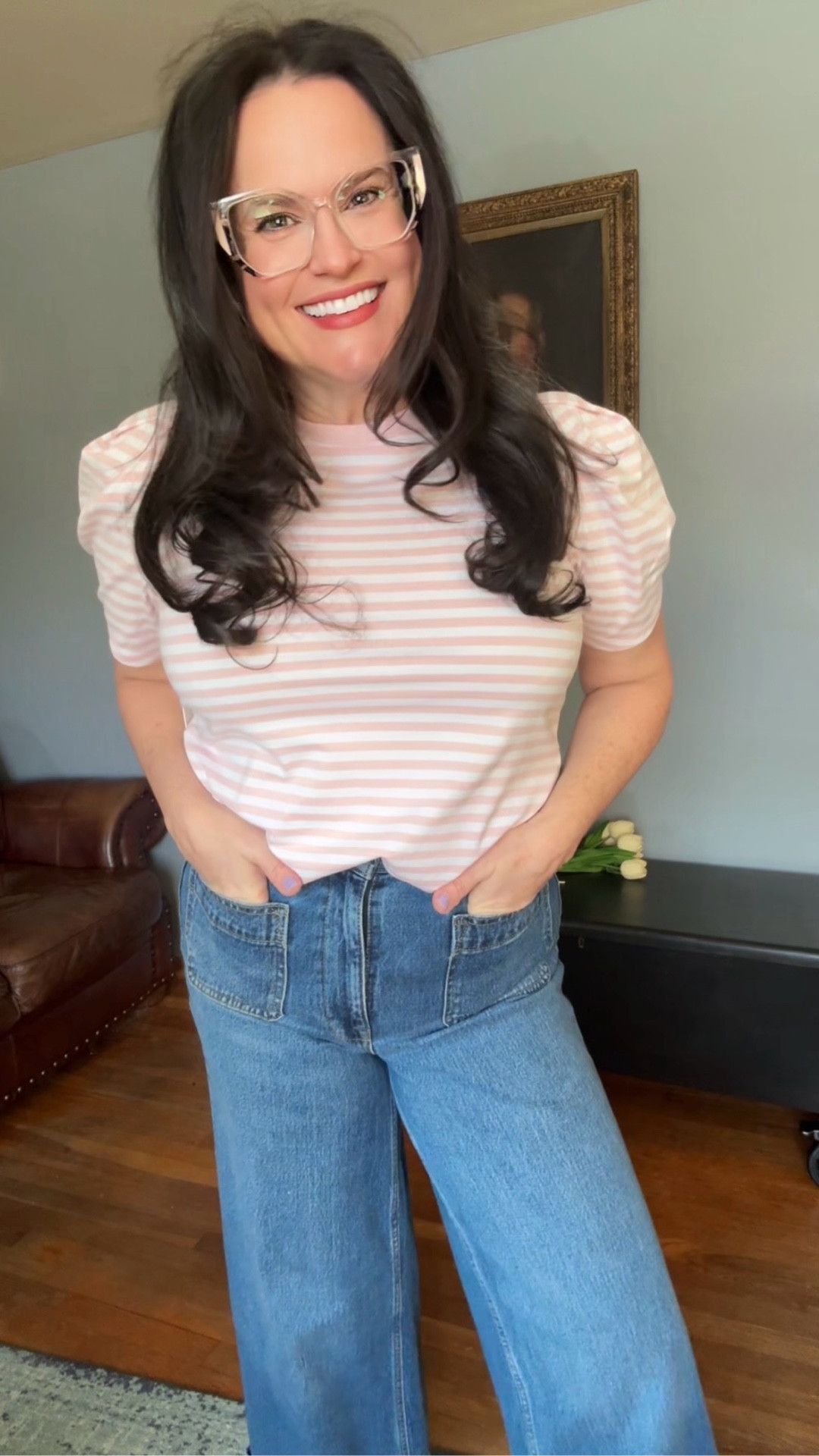 I tried layering a pink striped tee under this pink cardigan. I can’t decide if it works or if it’s too much pink. Perhaps different shoes?

What do you think

#LTKMidsize #LTKootd #LTKmomlife