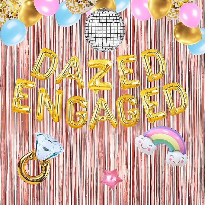 Dazed and Engaged Bachelorette Decorations - Dazed and Engaged Bachelorette Balloons, Groovy Retr... | Amazon (US)