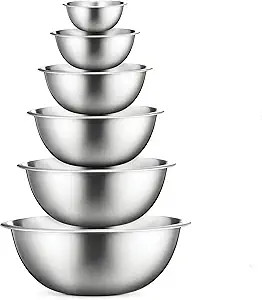 FineDine Stainless Steel Mixing Bowls Set for Kitchen, Dishwasher Safe Nesting Bowls for Cooking,... | Amazon (US)