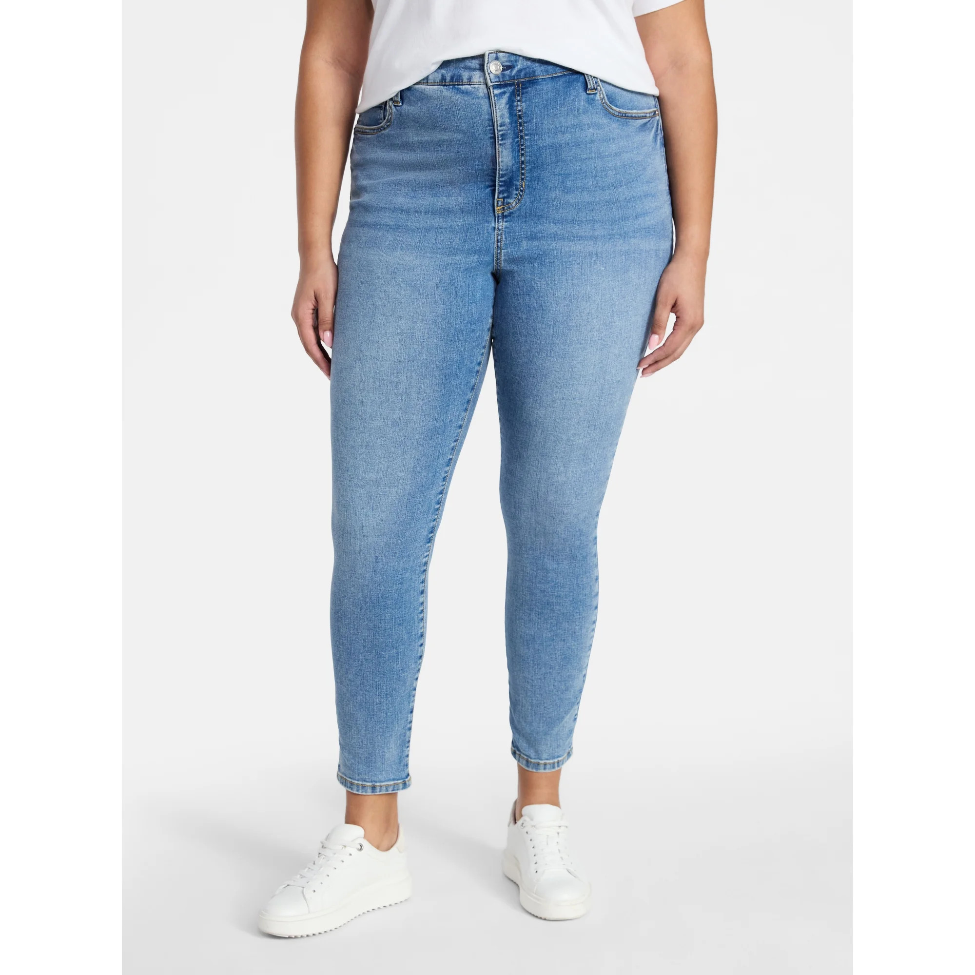 Terra & Sky Women's Plus High Rise Skinny Jeans, Sizes 16W-28W | Walmart (US)