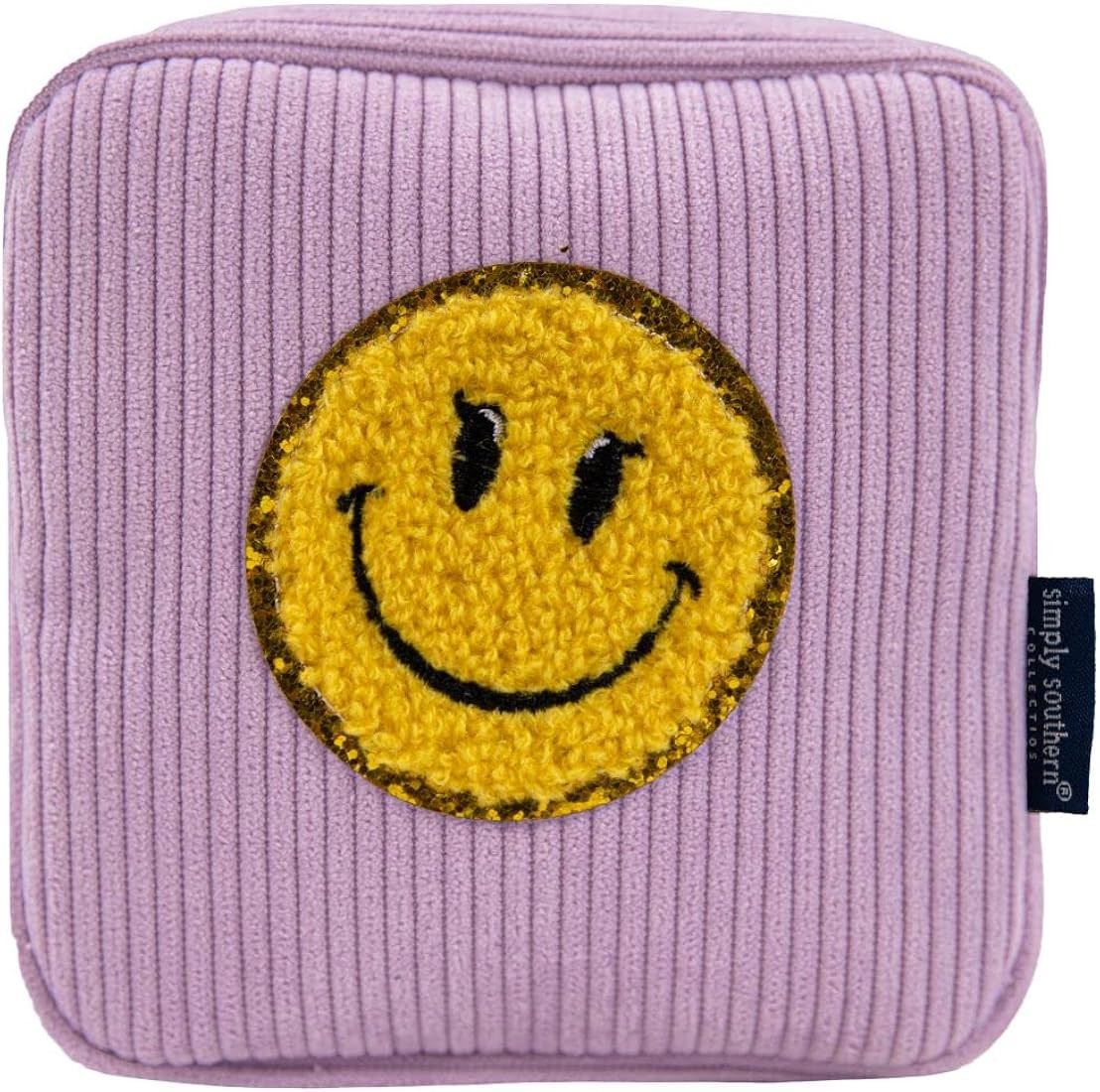 Simply Southern Corduroy Lavender Smiley Face Sparkle Bag | Amazon (US)