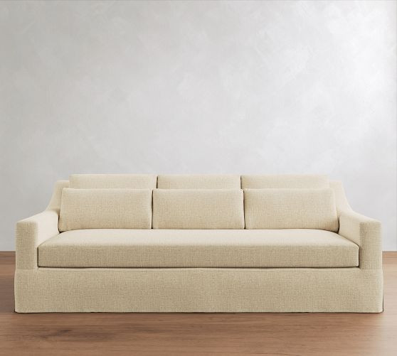 York Slope Arm Deep Seat Slipcovered Sofa (60"-108") | Pottery Barn (US)
