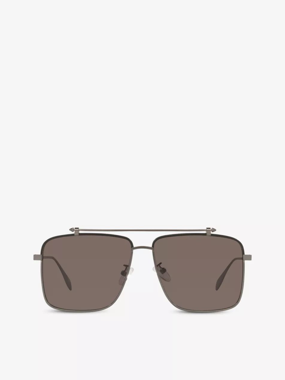 AM0336S ruthenium aviator sunglasses | Selfridges