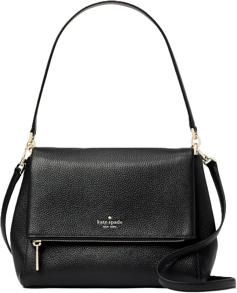 kate spade new york Leila Pebbled Leather Medium Flap Shoulder Bag | Amazon (US)