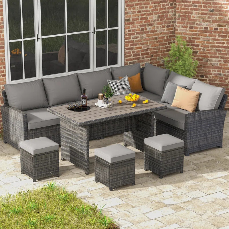 Hinesville 9 - Person Outdoor Seating Group with Cushions | Wayfair North America