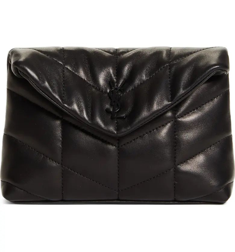 Saint Laurent Small Lou Puffer Quilted Leather Pouch | Nordstrom | Nordstrom
