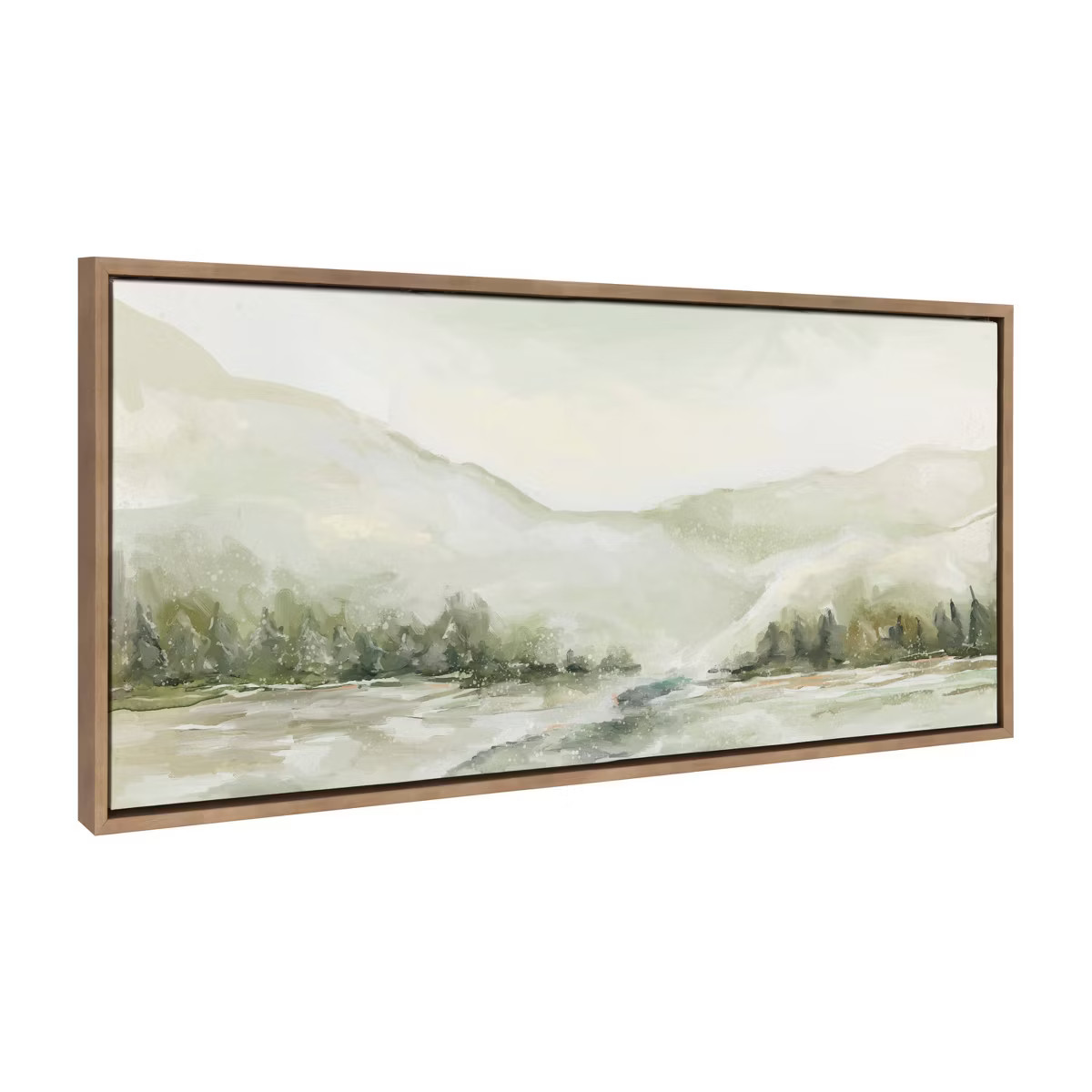 Kate & Laurel All Things Decor 18"x40" Sylvie Winter Landscape 6 Framed Canvas Wall Art by Annie ... | Target