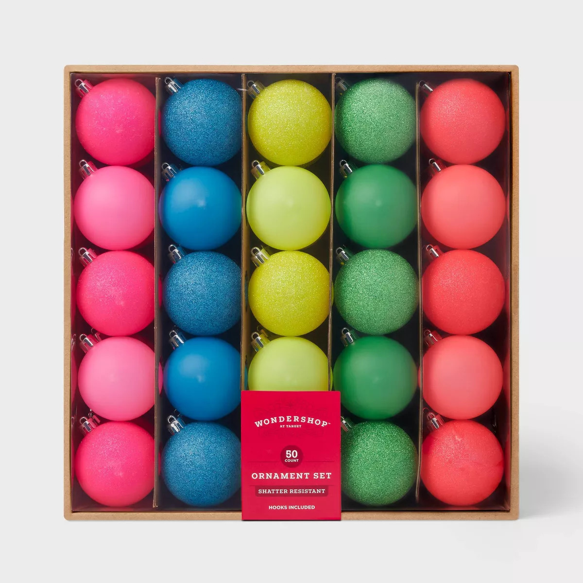 50ct Shatter-Resistant Round Christmas Tree Ornament Set - Wondershop™ | Target