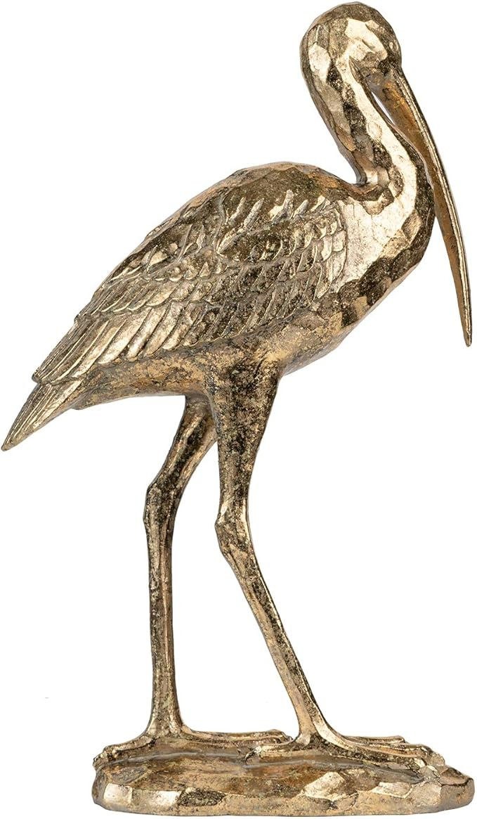 A&B Home Decorative Standing Crane Figurine in Metallic Gold Decor for Any Room Table, Antique Go... | Amazon (US)