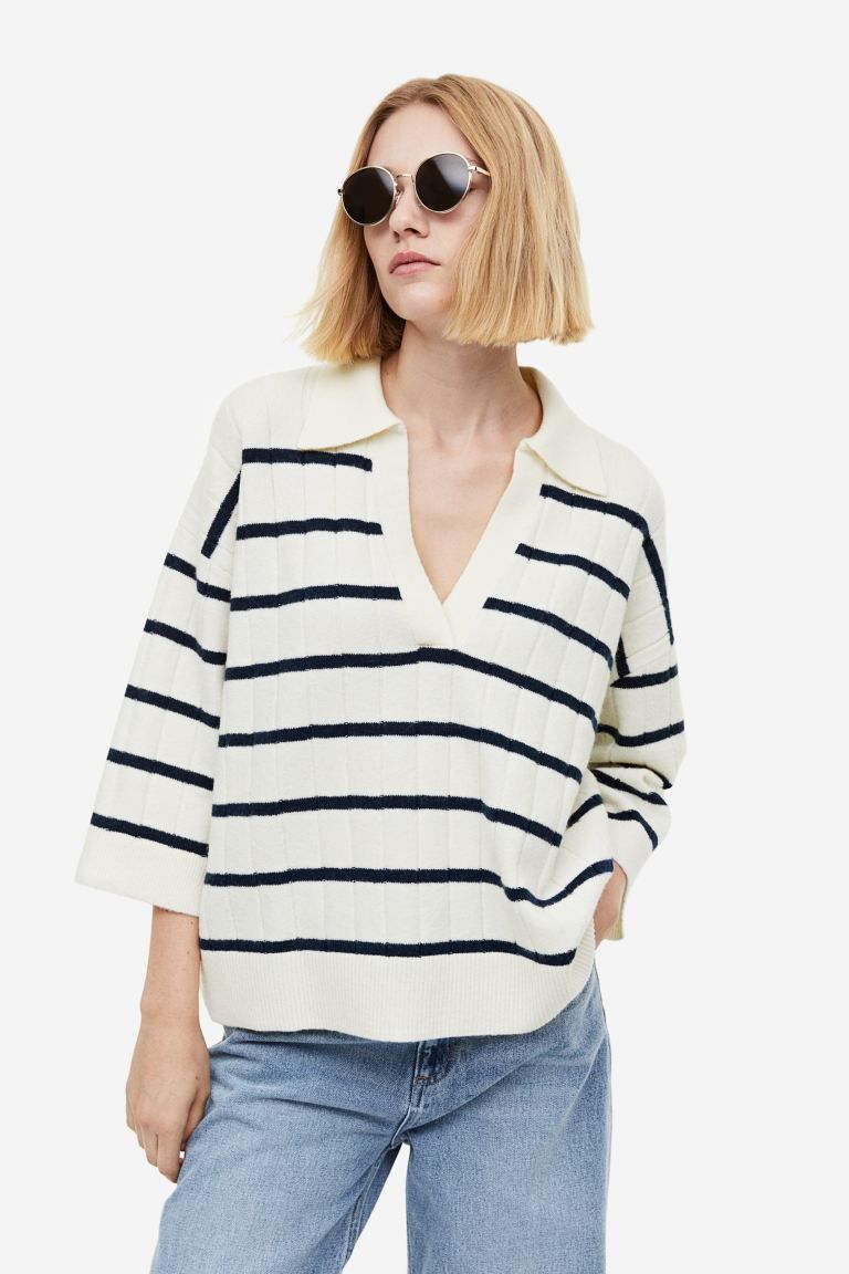 Rib-knit Sweater with Collar | H&M (US + CA)