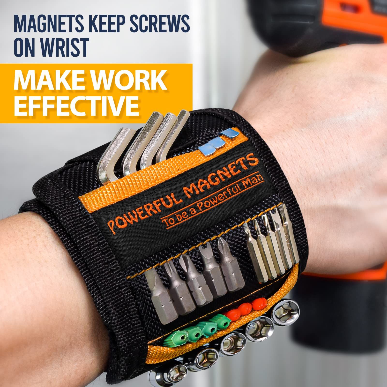 Tool Gifts for Men Stocking Stuffers - Magnetic Wristband for Holding Screws, Wrist Magnet, Gifts fo | Amazon (US)