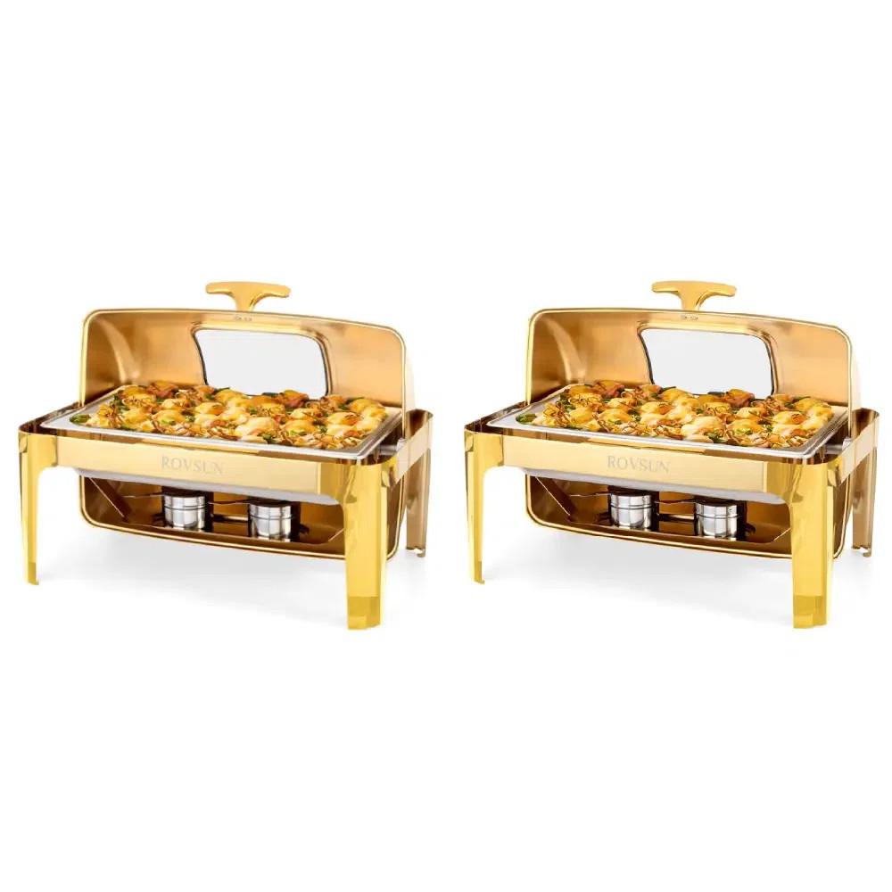 Stainless Steel Rectangle Chafing Dish (Set of 2) | Wayfair North America