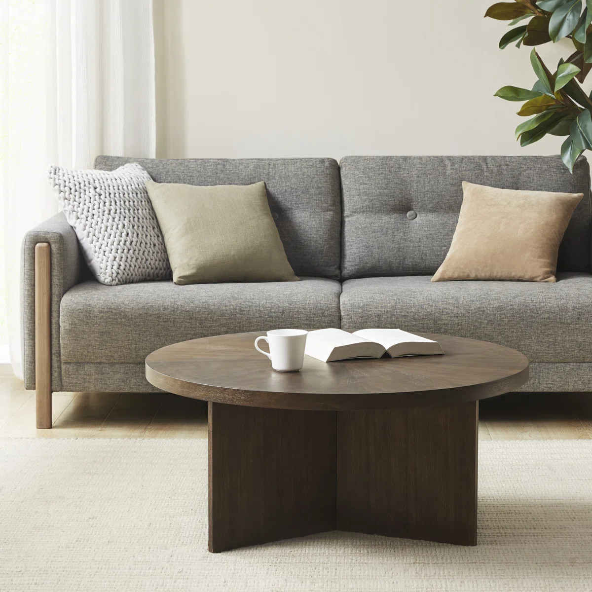 Martha Stewart Sadie Round Walnut Wood Coffee Table & Reviews | Wayfair | Wayfair North America