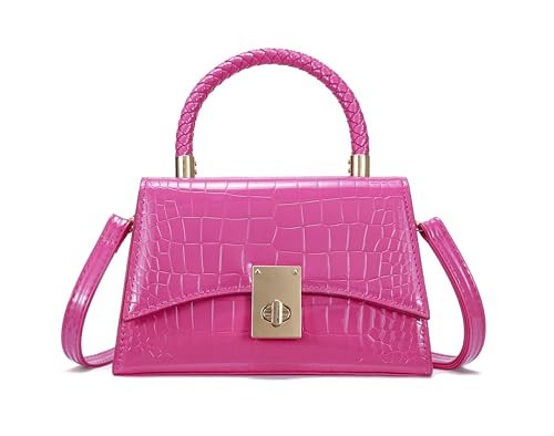 JHVYF Women Small Crossbody Bags Shoulder Bag Classic Satchel Handbags Ladies Cute Purses Satchels bag mini purse Hot Pink | Amazon (US)