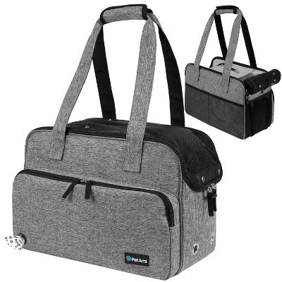PetAmi Small Dog Purse Carrier, Soft Portable Pet Puppy Cat Travel Handbag Tote, Airline Approved Breathable Pockets Fleece Bed (Heather Gray) | Target