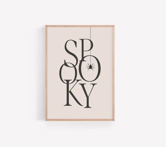 Spooky Halloween Printable  Modern Halloween Typography Print | Etsy | Etsy (US)