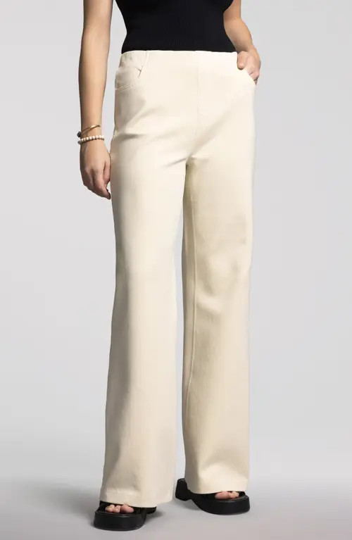 WEEKEND LOS ANGELES Genevieve Wide Leg Pants in Ivory at Nordstrom, Size Large | Nordstrom