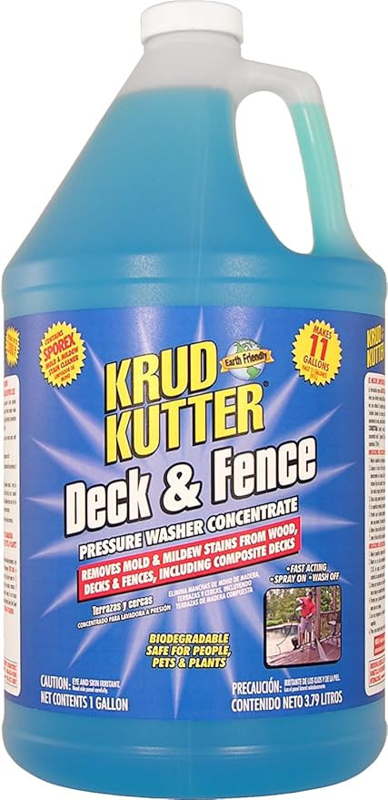 Krud Kutter DF01 Blue Pressure Washer Concentrate Deck and Fence Cleaner with Sweet Odor, 1 Gallo... | Amazon (US)