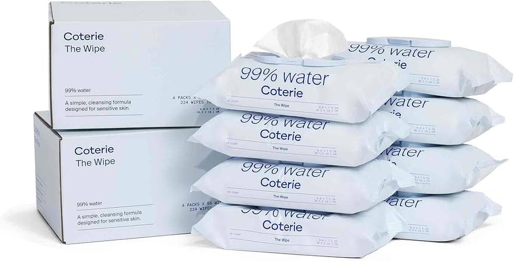 Coterie Baby Wipes, 8 Pack, 448 Count, Unscented Wipes, 99% Purified Water, Plastic-Free & Plant ... | Amazon (US)