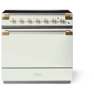 AGA Elise 36"W. 4.5 Cu.Ft. Freestanding Induction Convection Range with Antique Brass Trim | Wayfair North America