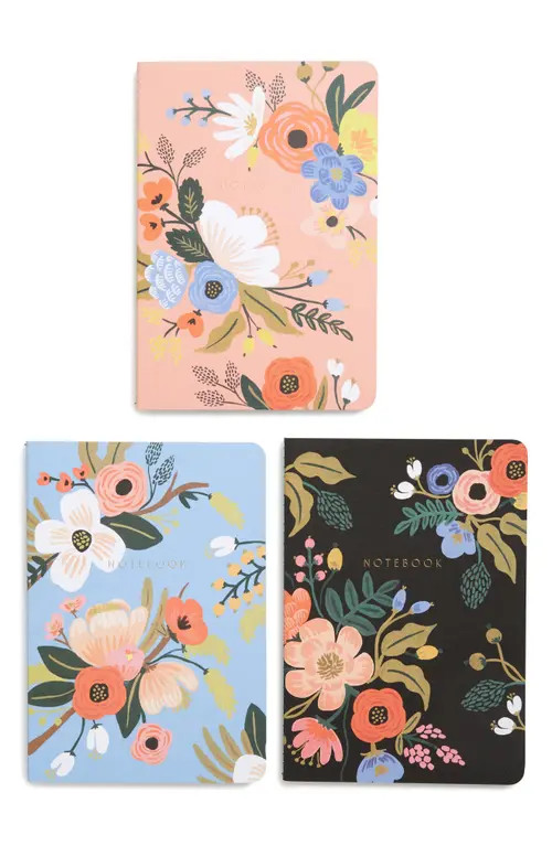 Rifle Paper Co. Lively 3-Pack Floral Notebooks in Black at Nordstrom | Nordstrom
