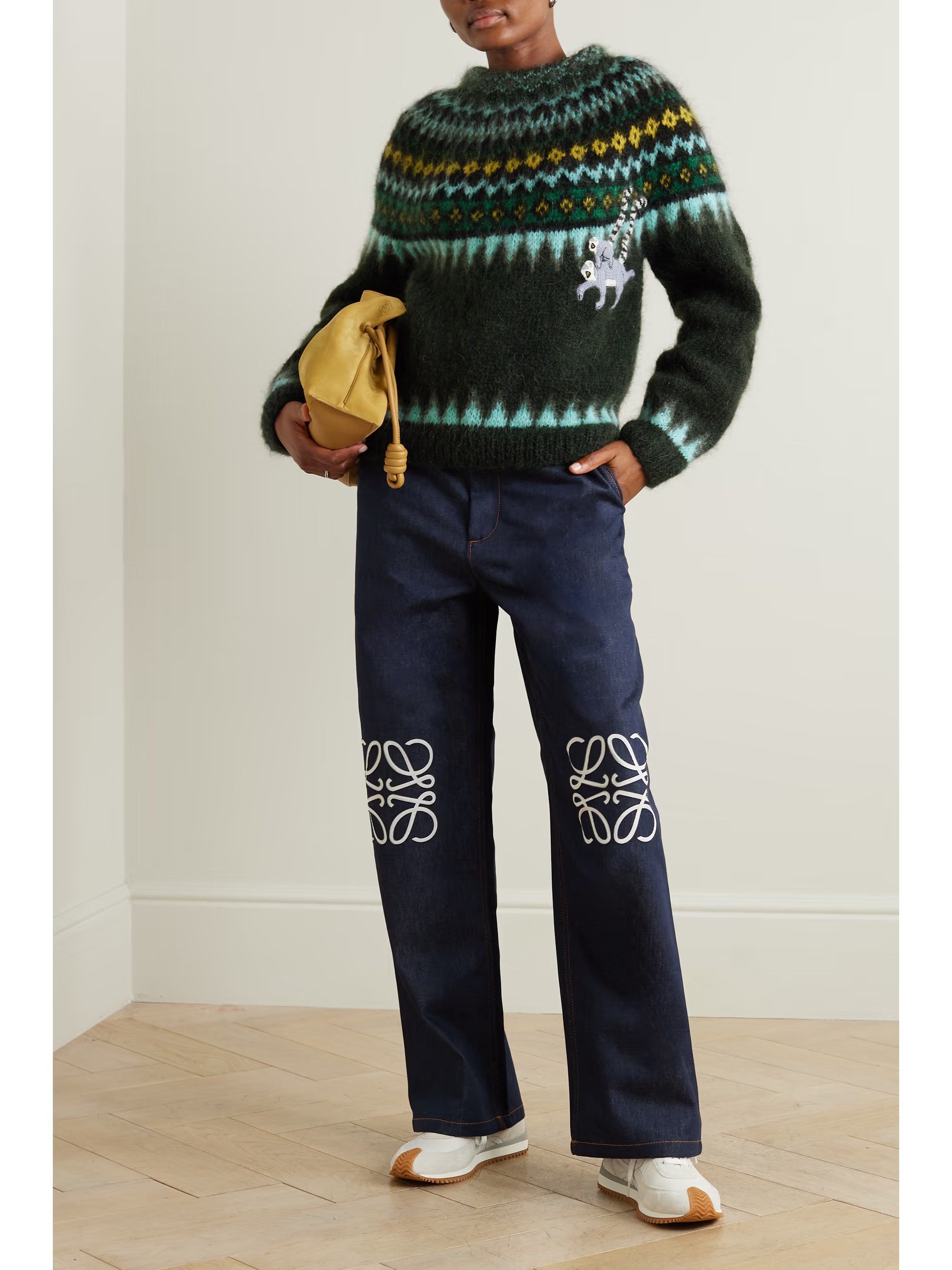 Pull en mohair mélangé à motif jacquard et à broderie LOEWE pour femme | NET-A-PORTER | NET-A-PORTER (UK & EU)