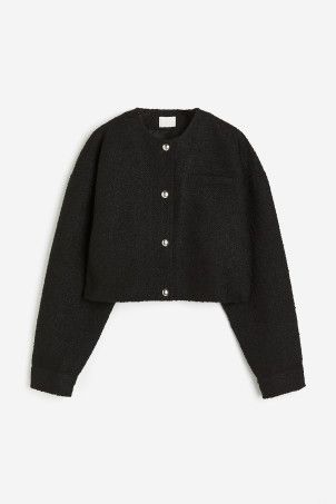 Cropped bomber jacket - Black - Ladies | H&M GB | H&M (UK, MY, IN, SG, PH, TW, HK)