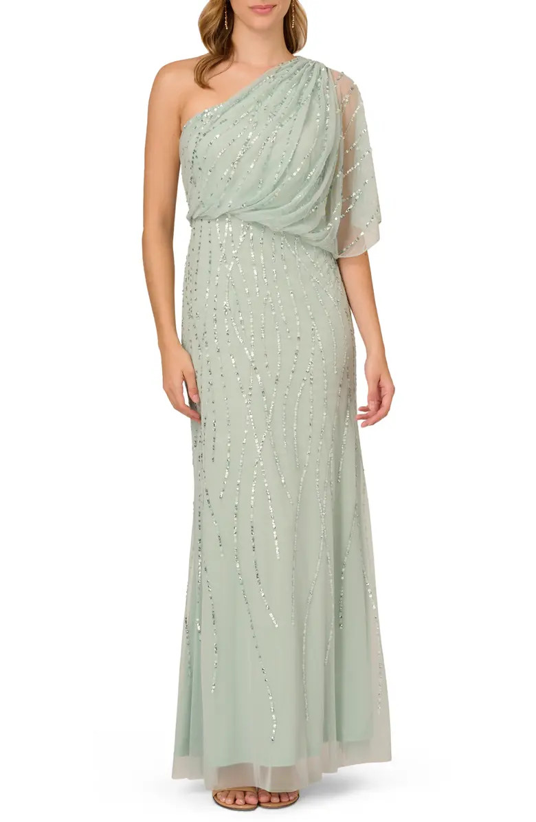 Sequin One-Shoulder Gown | Nordstrom