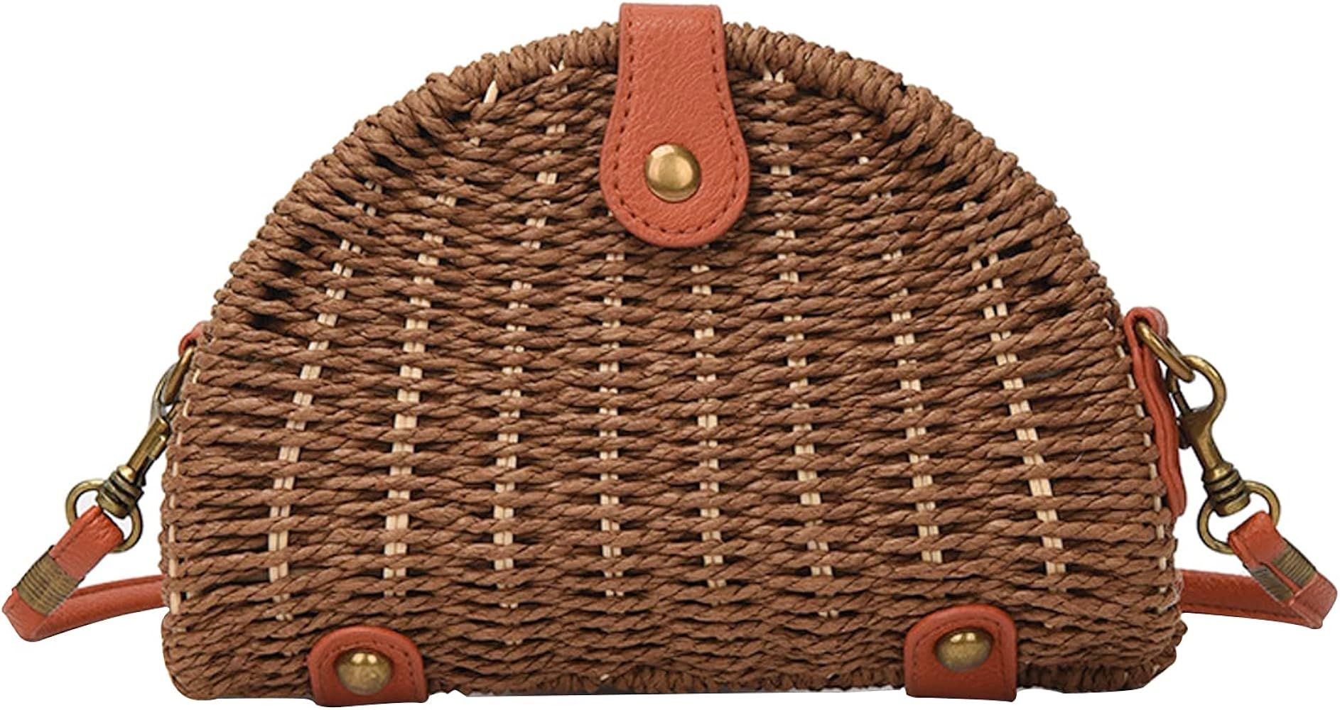 AOCINA Women's Handbag Wicker Woven Purse Straw Shoulder Bags Handmade Rattan Crossbody Bag for W... | Amazon (US)