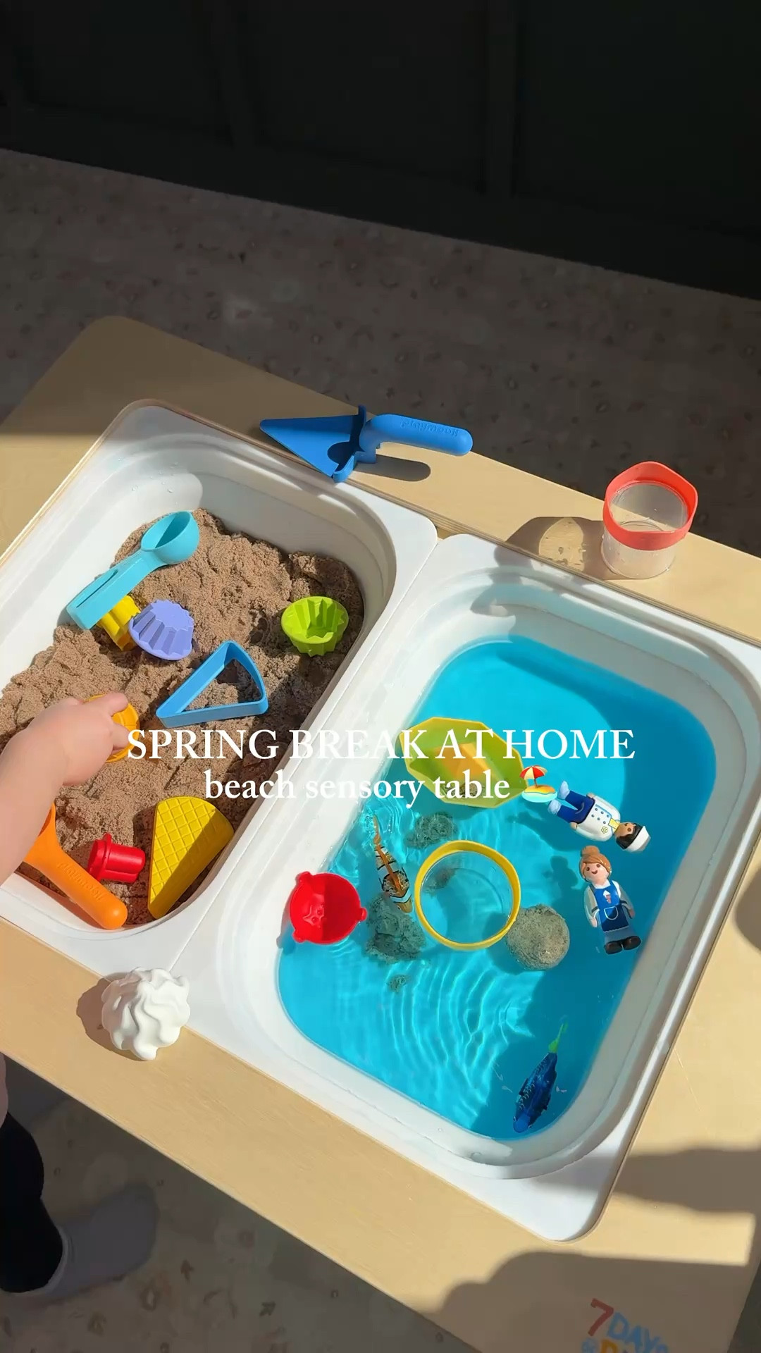 Here’s an SEO + LTK friendly caption that still sounds natural for your page:

Spring break at home? Bring the beach to your sensory table 🏖️

I filled one side with blue dyed water, water-activated fish, and drip cups for scooping and pouring. On the other side we used kinetic sand with these cute sand toys for digging and building. It turned into the perfect little “beach day” sensory activity and kept my toddler busy for so long.

This is such a fun spring break toddler activity, beach sensory table idea, or easy sensory play setup if you’re staying home this year.

I linked everything I used in my LTK!

Save this for your spring break activities list ☀️🐠


#toddlersensoryplay #sensorytable #toddleractivities #springbreakactivities #toddleractivityideas #sensoryplayideas #stayathomeactivities #momlifehacks #playbasedlearning #toddlerfun

#LTKSeasonal #LTKdayinmylife #LTKKids