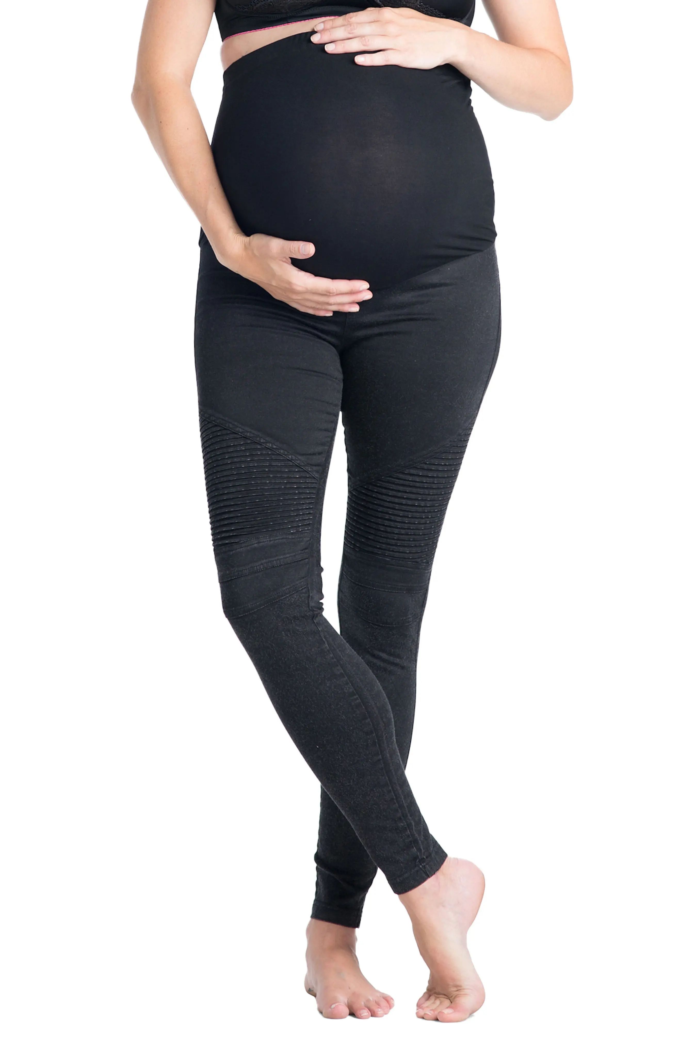 Women's Preggo Leggings Moto Maternity Leggings, Size Large - Black | Nordstrom