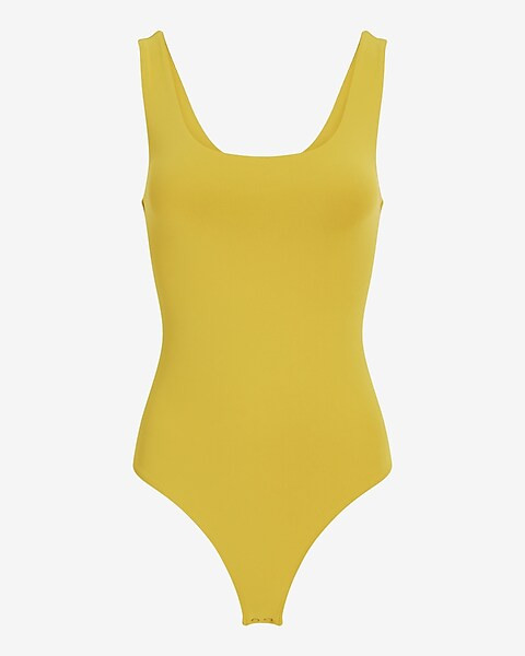 Body Contour Matte Scoop Neck Thong Bodysuit | Express